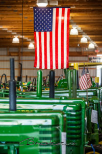 Old Glory in the tractor barn